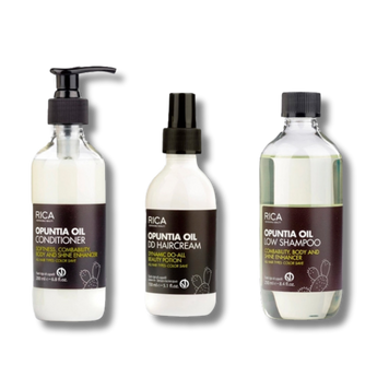 Rica Набір з олією опунції Opuntia Oil Kit шампунь, кондиціонер та крем для волосся (250+200+150 мл) NOILES2-KIT фото