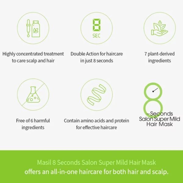 Masil Супер відновлювальна маска 8 Seconds Salon Super Mild Hair Mask, 200 ml LTN0506 фото