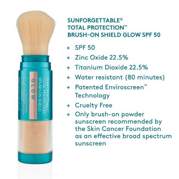 Colorescience Sunforgettable&reg; Total Protection&trade; Brush-On Shield Glow SPF 50 | Сонцезахисна пудра з пензлем SPF 50 Золоте Сяйво 403106001 фото